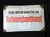 Hitler Youth enamel sign measuring 19.0 x 13.0 inches